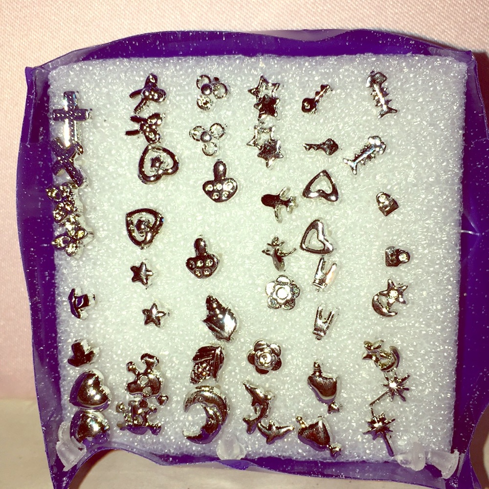 Silver stud earrings
